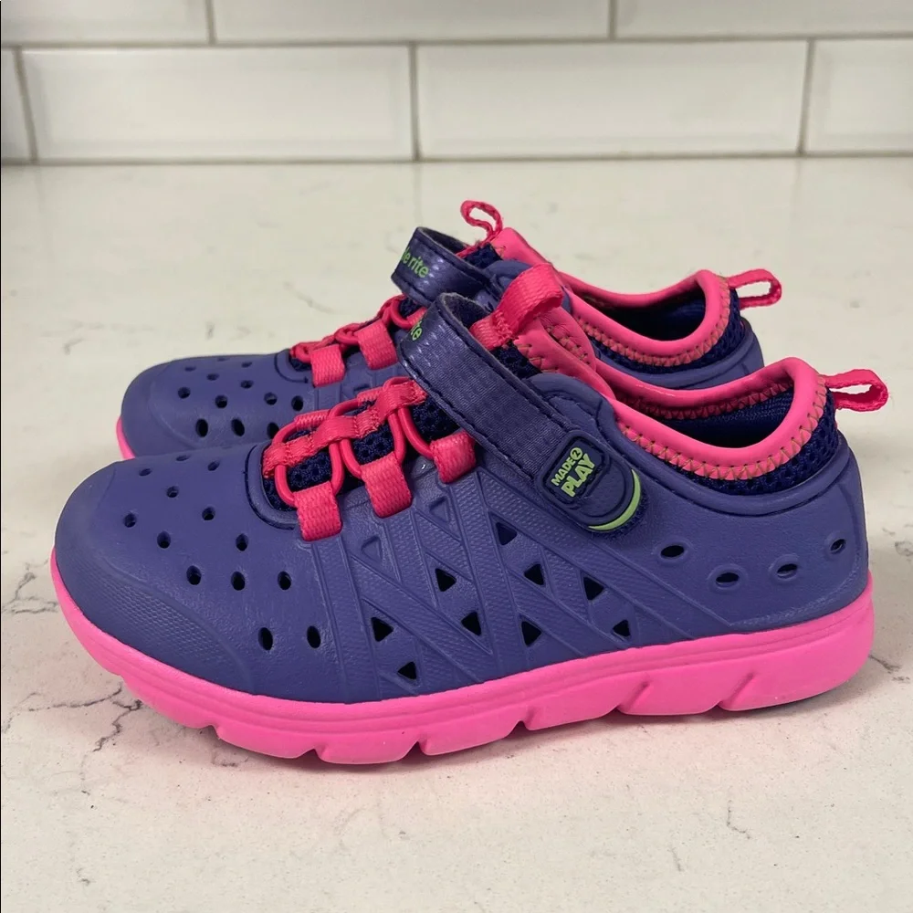 Stride Rite Girls Little Kid Made2play Phibian Sneaker Sandal Size 9 Purple Pink